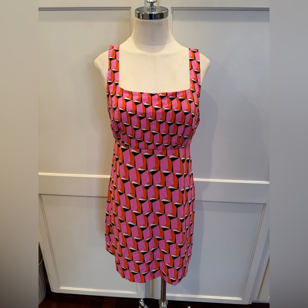Diane Von Furstenberg Pink and Red Patterned Mini Dress